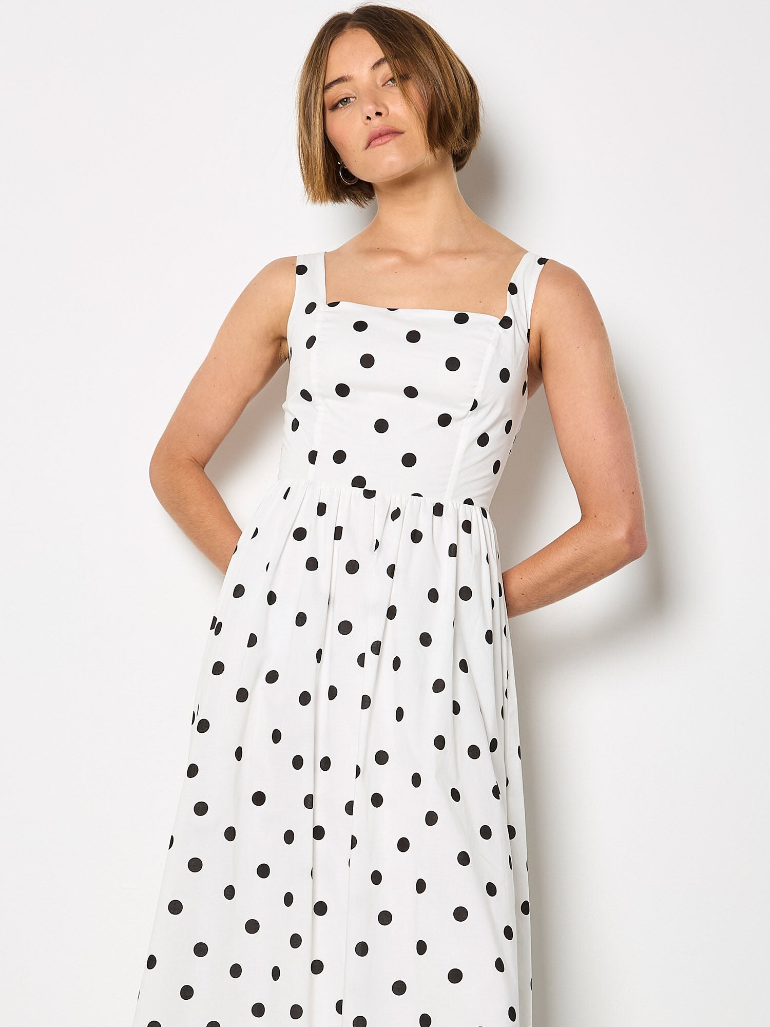 Polka Dot A - Line Midi DressDressesPosh Boutique