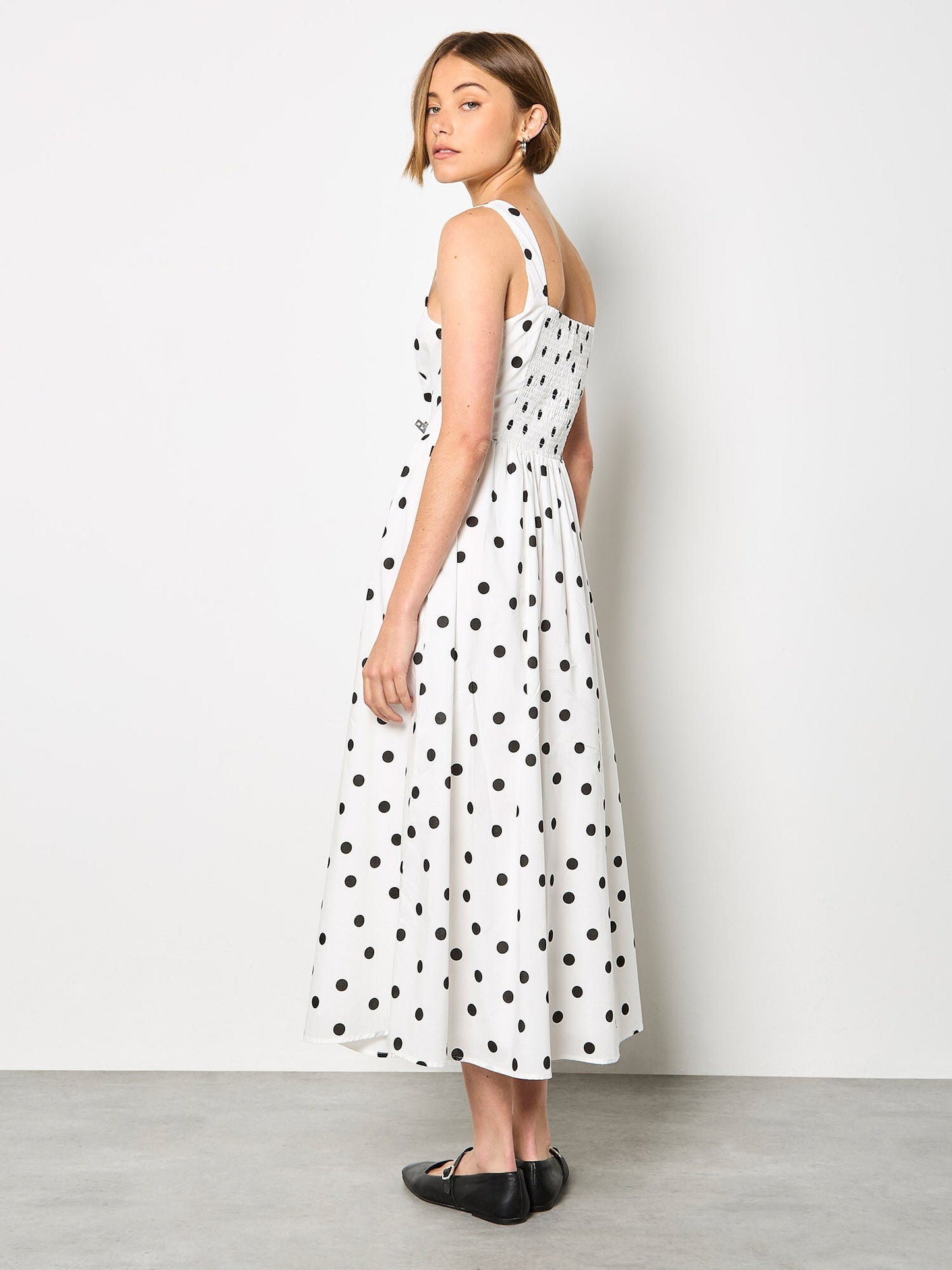 Polka Dot A - Line Midi DressDressesPosh Boutique