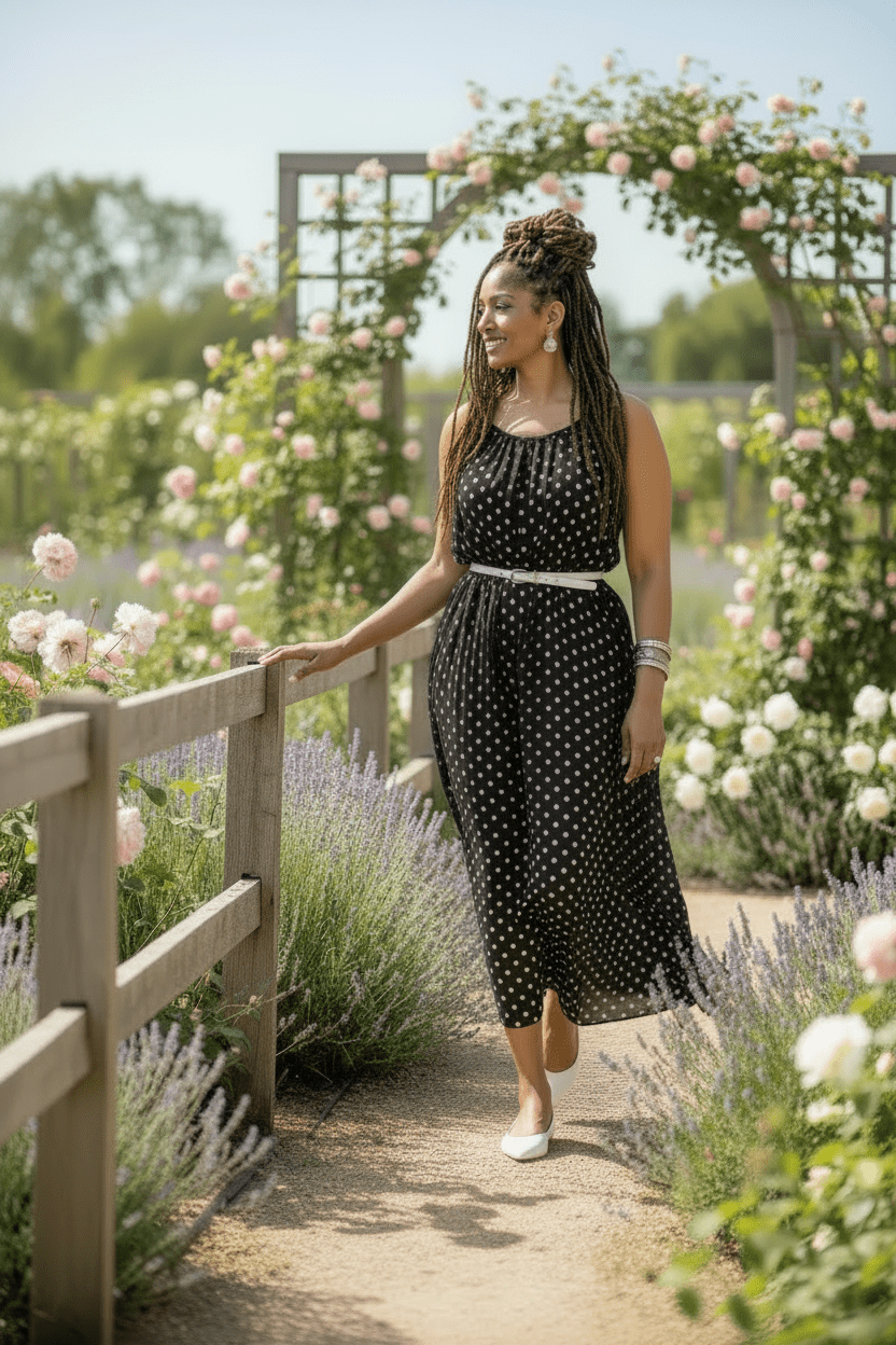 Polka Dot Silk DressDressesPosh Boutique