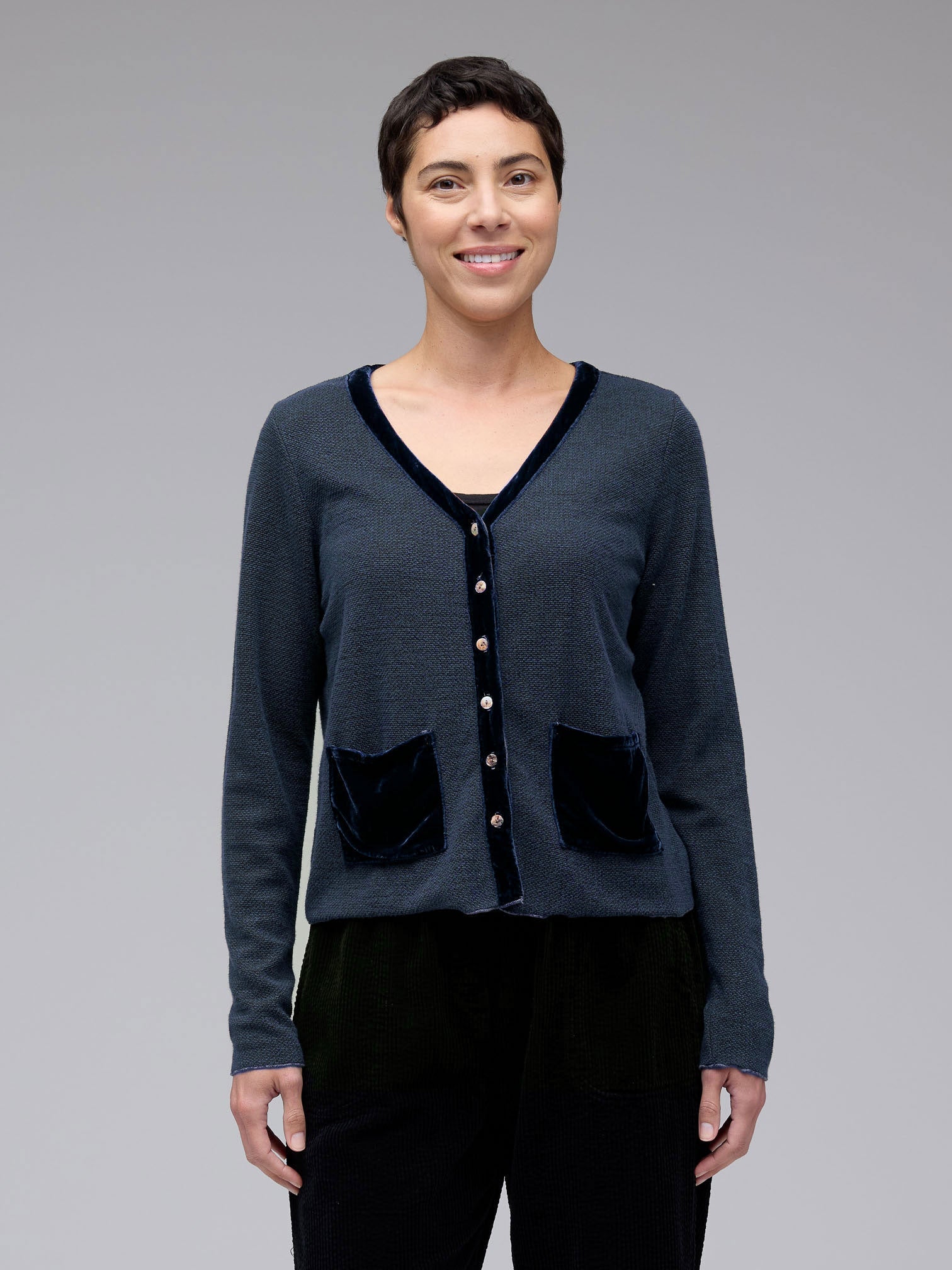 Posh Cropped Velvet CardiSweatersPosh Boutique