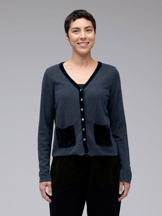 Posh Cropped Velvet CardiSweatersPosh Boutique