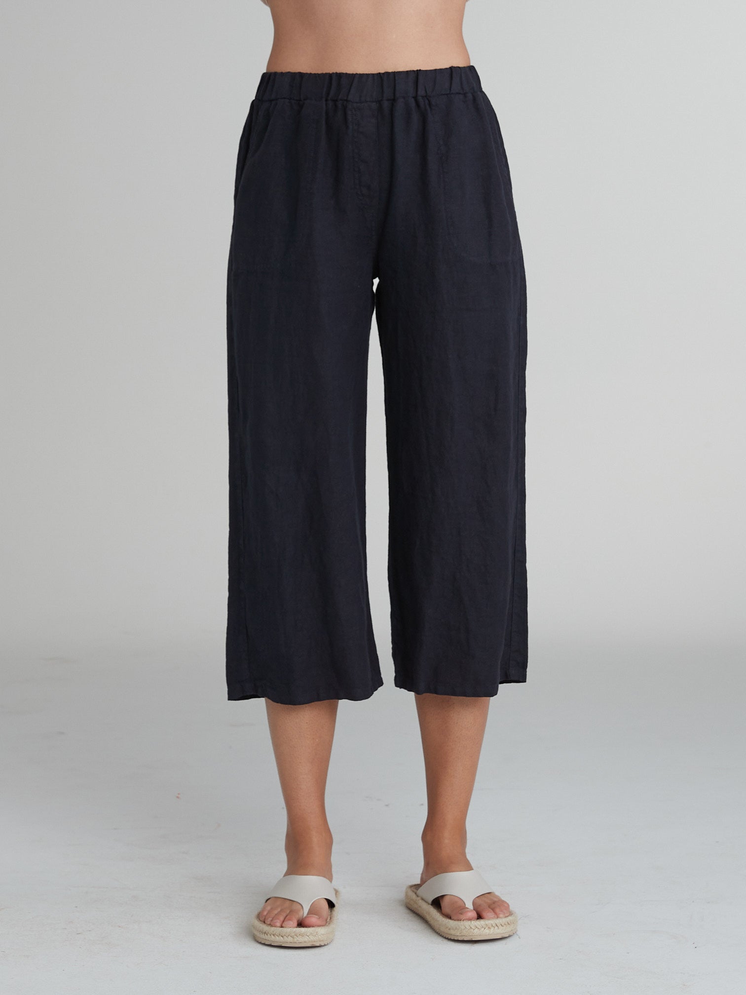 Posh Easy Crop Linen PantPantsPosh Boutique