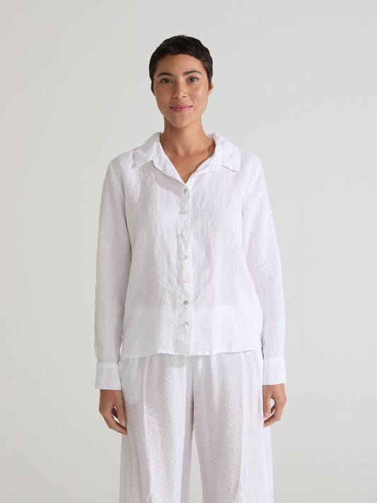 Posh Fitted Linen ShirtTopsPosh Boutique