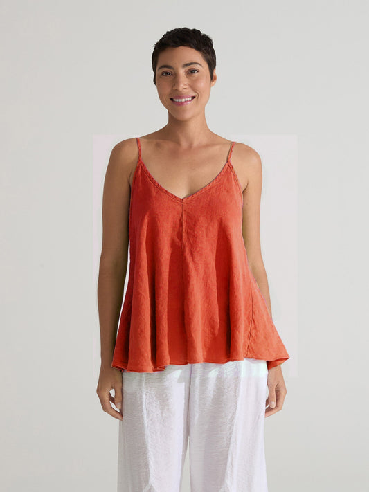Posh Linen Harbour Red Swing CamiTopsPosh Boutique