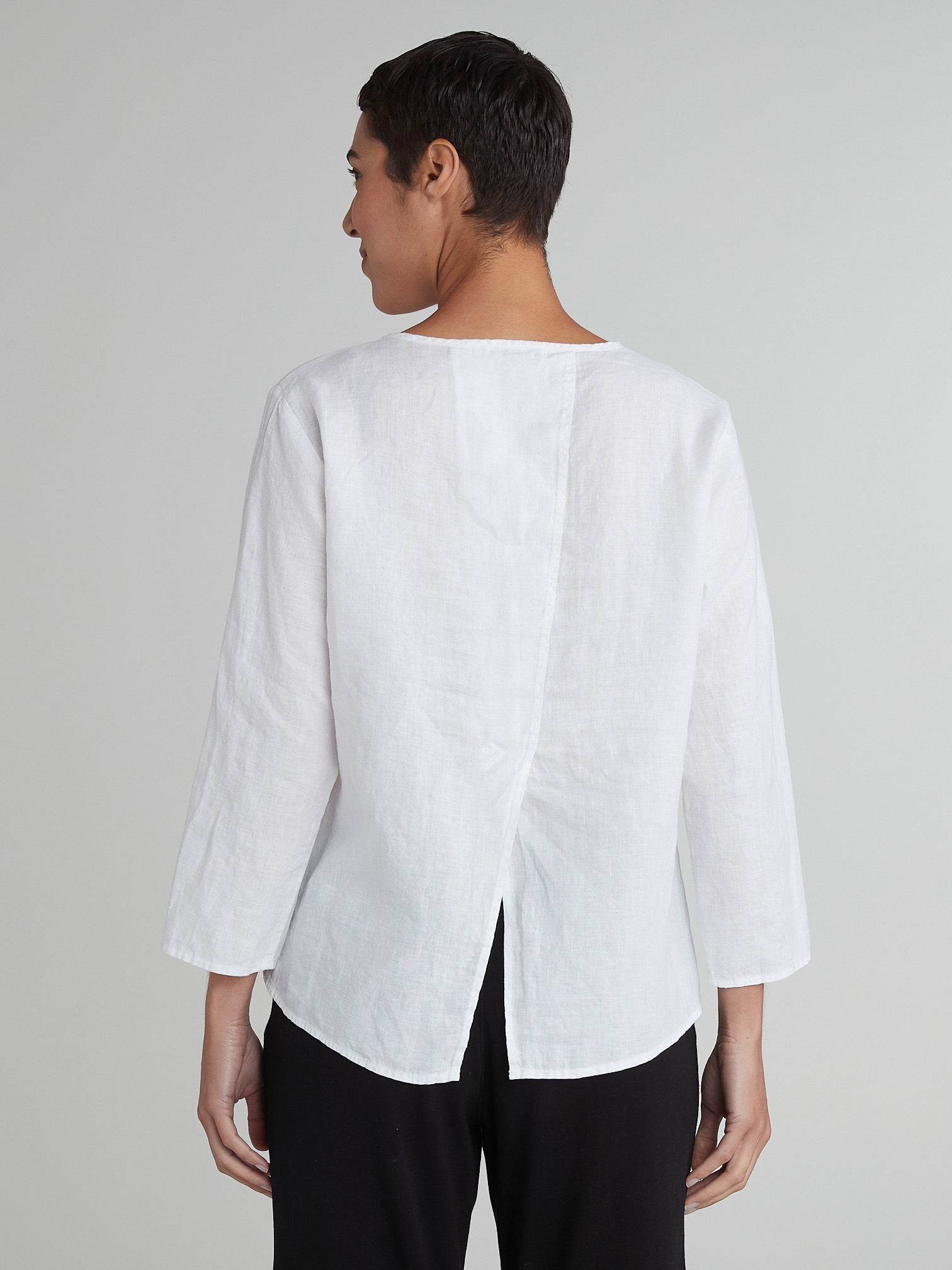 Posh Linen Split Back TopTopsPosh Boutique