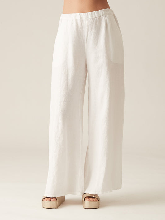 Posh Wide Leg Linen PantBottomsPosh Boutique