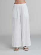 Posh Wide Leg Linen PantsBottomsPosh Boutique