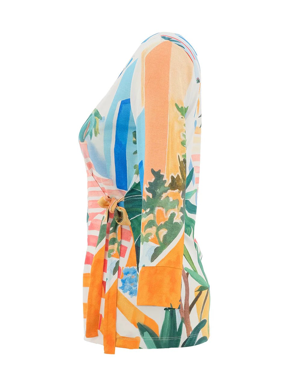 "Pots On The Stairs" Wrap BlouseTopsPosh Boutique