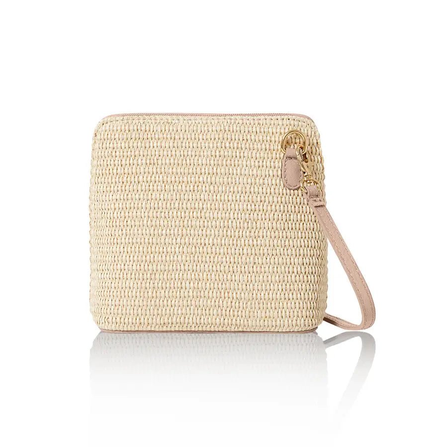 Raffia & Leather Small Square Crossbody BagHandbagsPosh Boutique