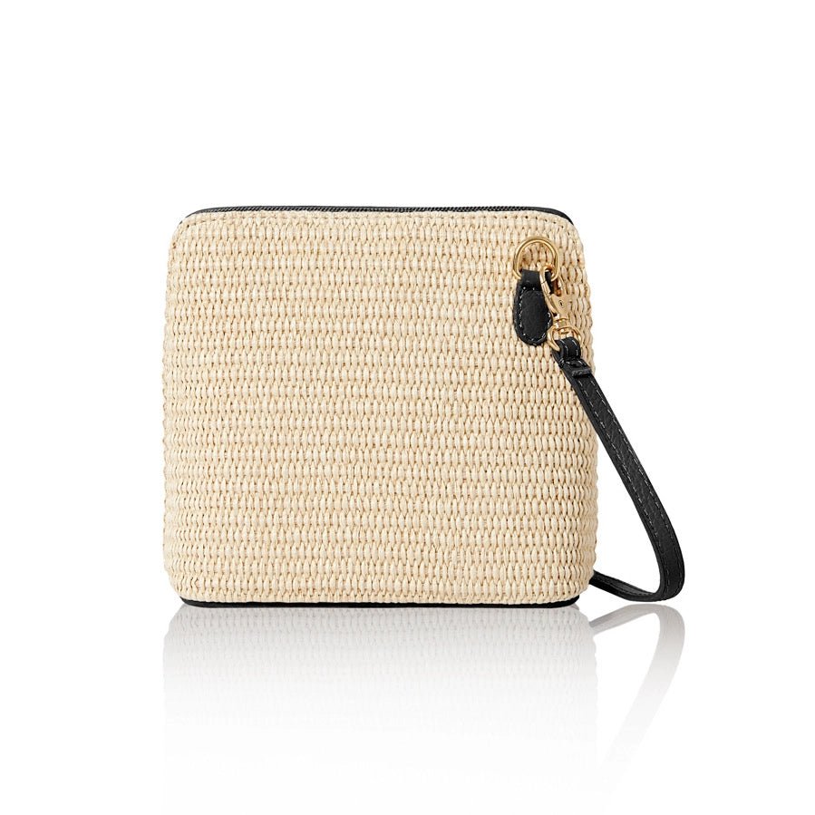Raffia & Leather Small Square Crossbody BagHandbagsPosh Boutique