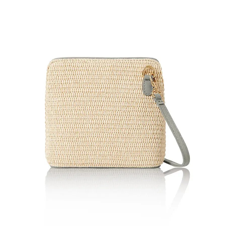 Raffia & Leather Small Square Crossbody BagHandbagsPosh Boutique