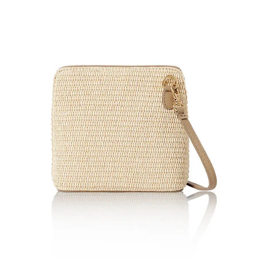 Raffia & Leather Small Square Crossbody BagHandbagsPosh Boutique