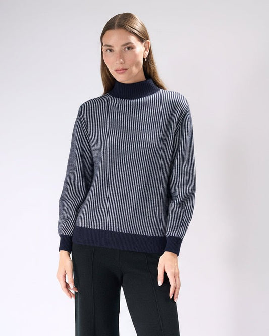 Rib Two Tone Cashmere SweaterPosh Boutique