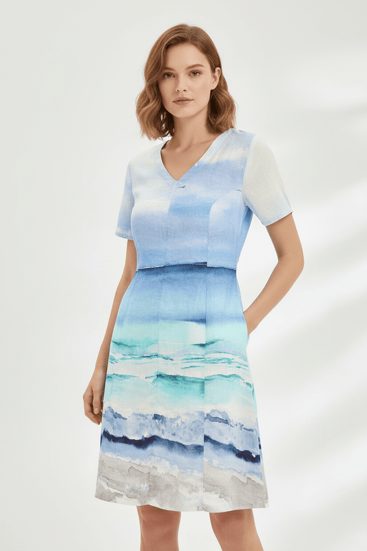 "Seascape" Short Sleeve DressPosh Boutique