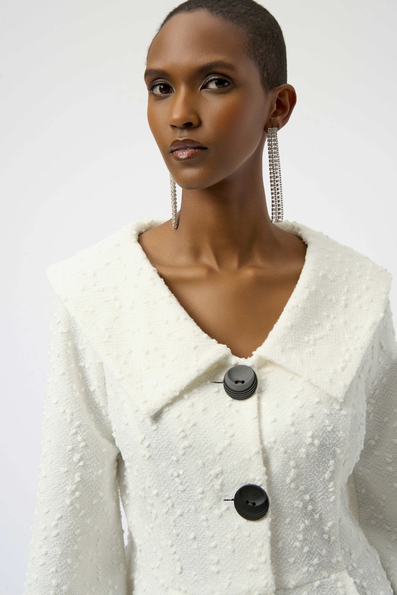 Sequin Bouclé Knit Peplum JacketJacketsPosh Boutique