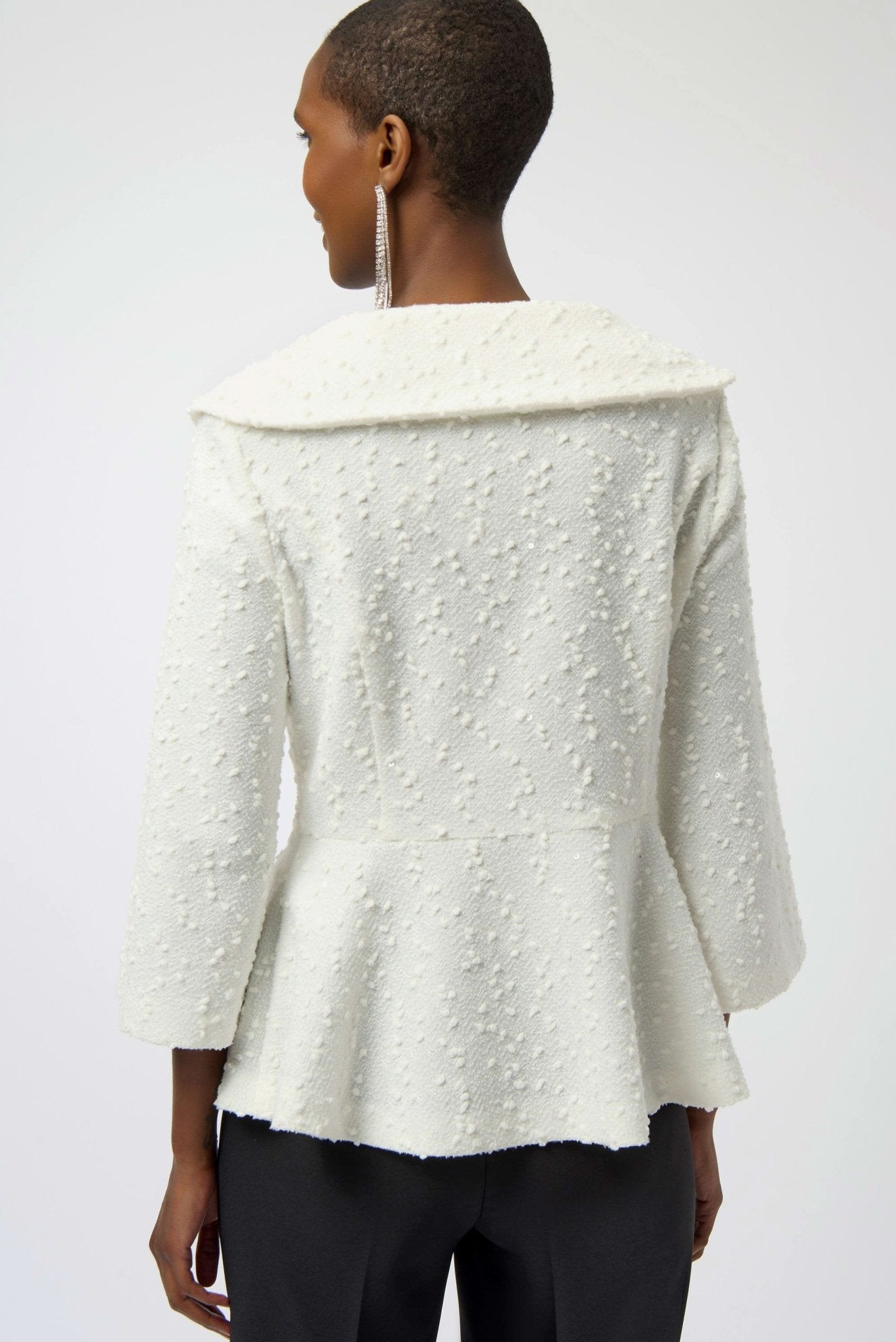 Sequin Bouclé Knit Peplum JacketJacketsPosh Boutique