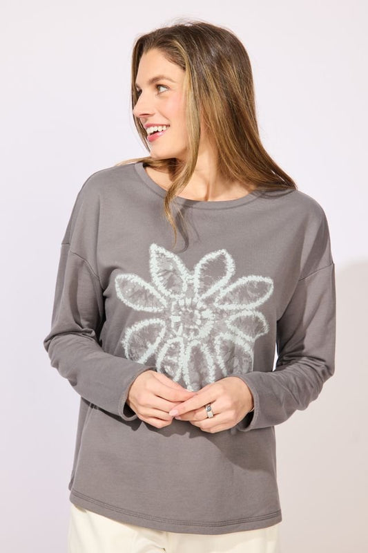 Shibori Floral PulloverSweatersPosh Boutique