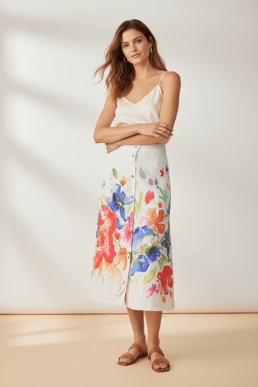 "Spring Delight" Linen SkirtSkirtsPosh Boutique