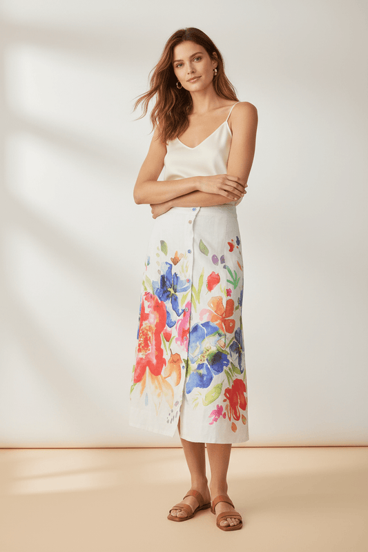 "Spring Delight" Linen SkirtSkirtsPosh Boutique