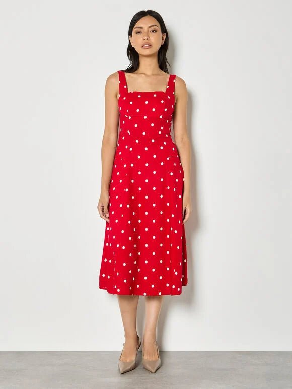 Square Neck Polkadot DressDressesPosh Boutique