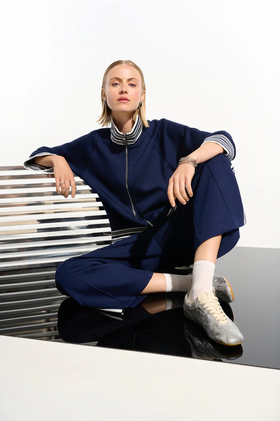 Striped Culotte PantPantsPosh Boutique