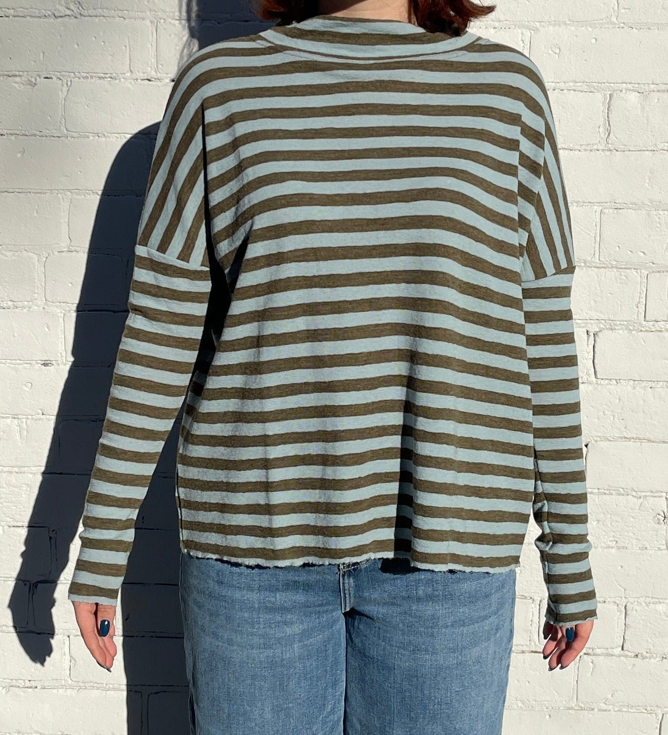 Striped Mock Neck TopPosh Boutique