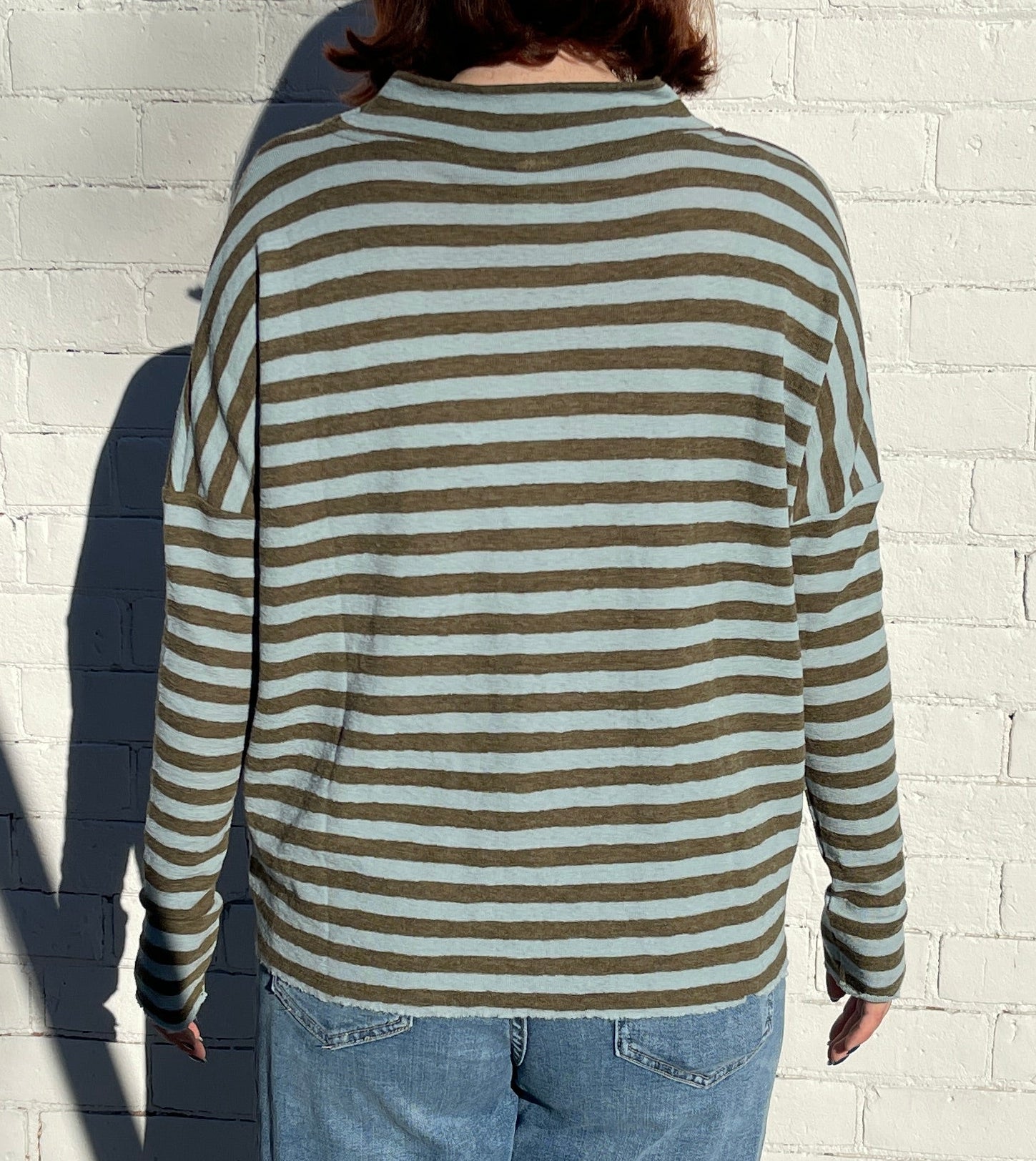 Striped Mock Neck TopPosh Boutique