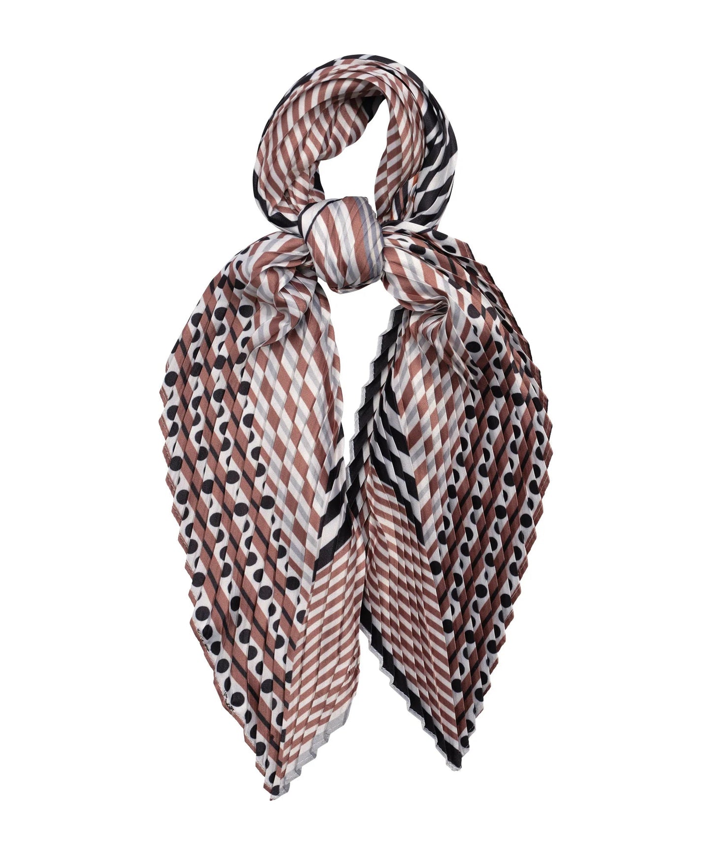 Striped Pleated Diamond ScarfScarvesPosh Boutique