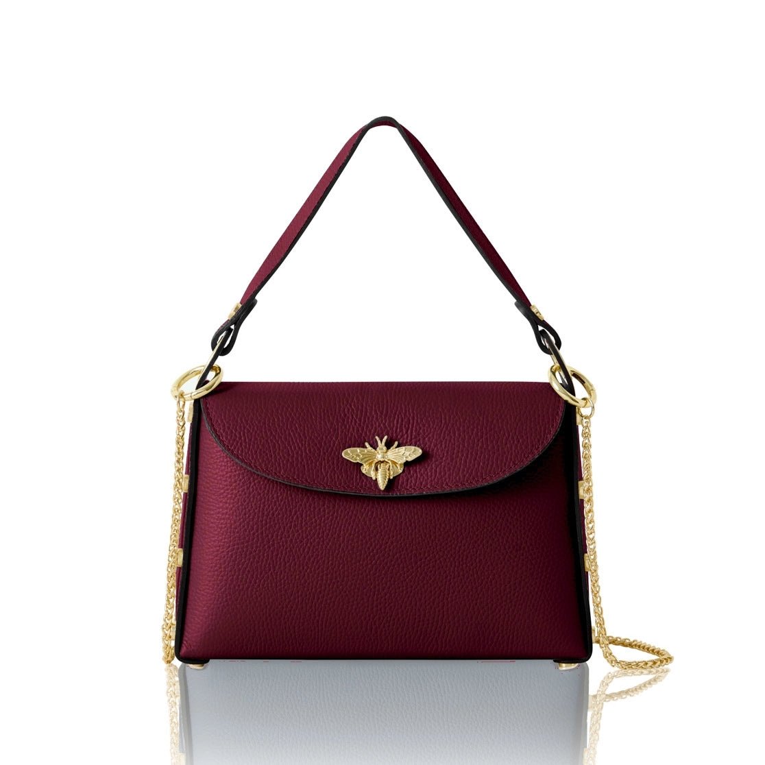 Structured Leather Bee BagHandbagsPosh Boutique