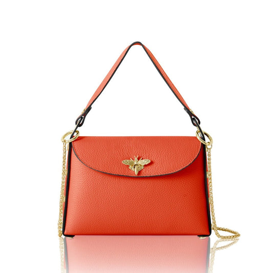 Structured Leather Bee BagHandbagsPosh Boutique