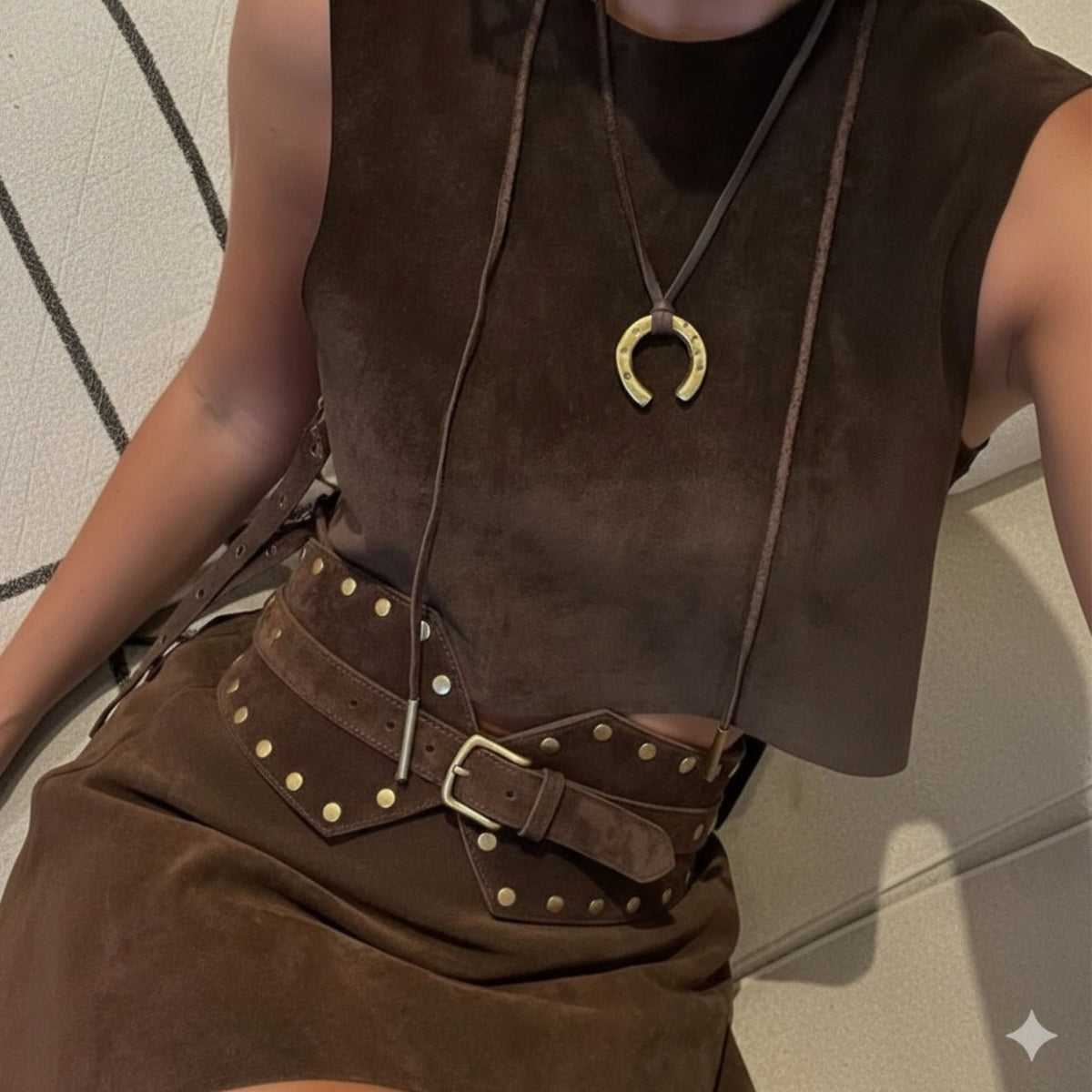 Suede Belt with StudsBeltsPosh Boutique
