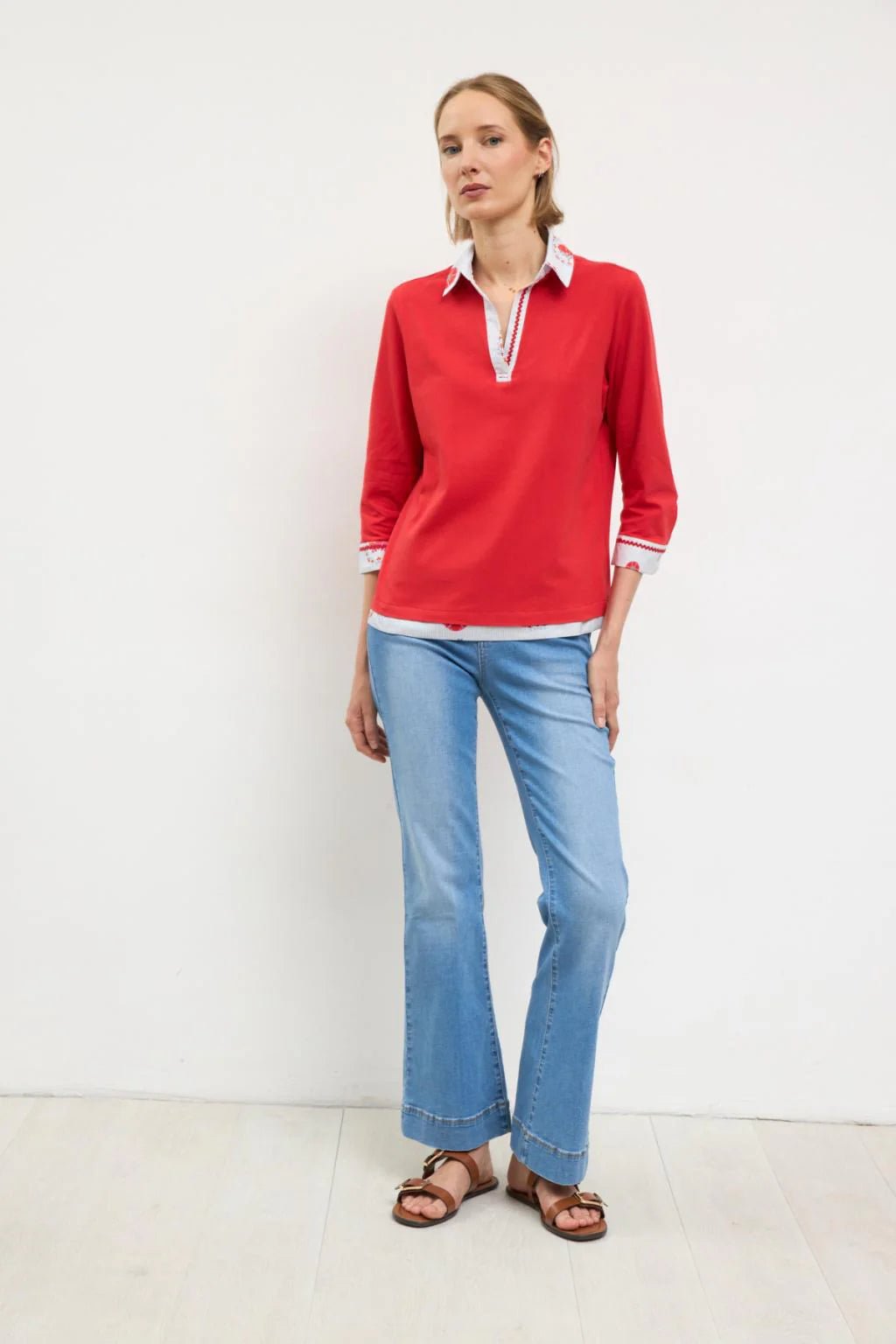 Sura Red BlouseTopsPosh Boutique