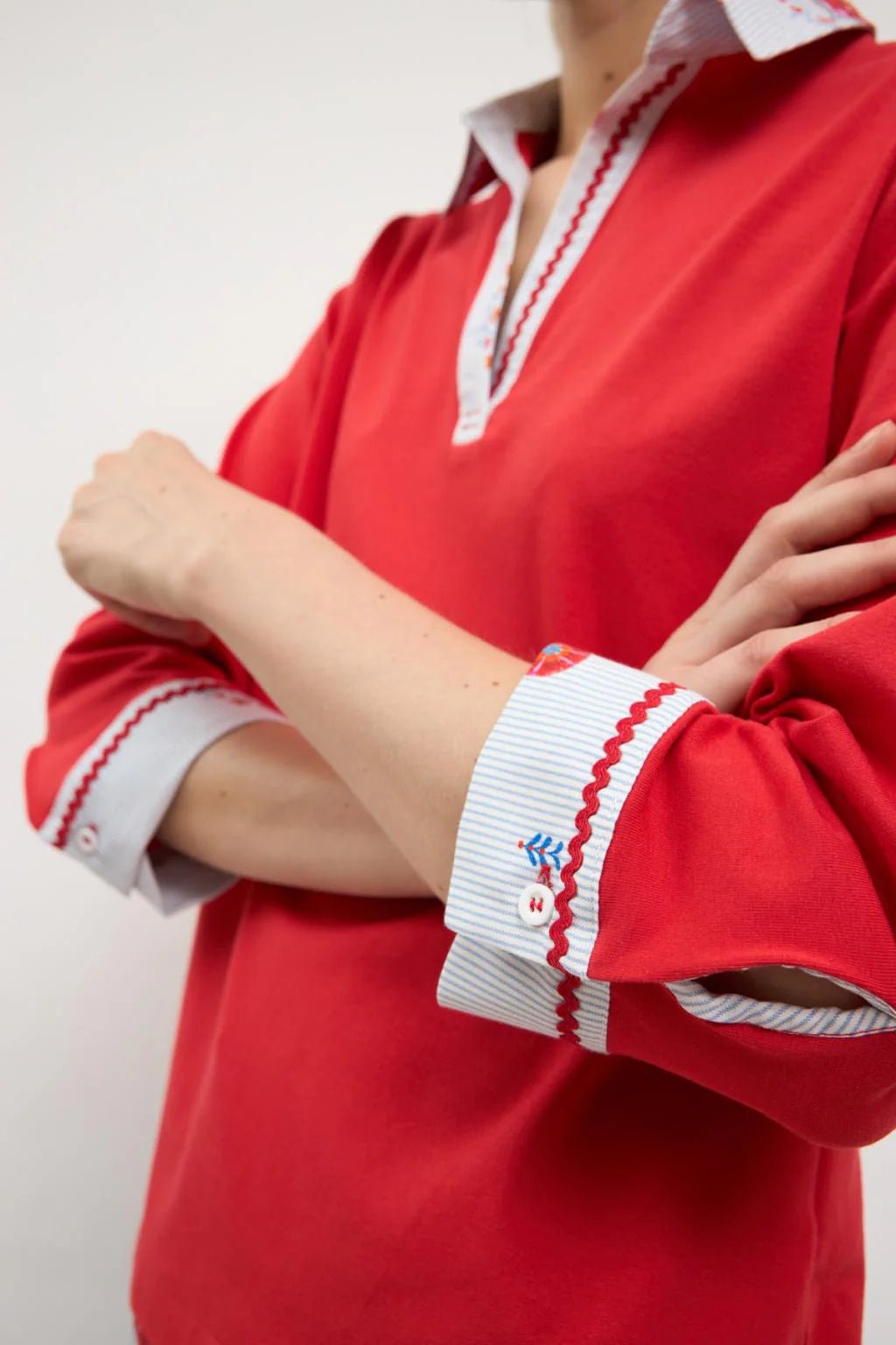 Sura Red BlouseTopsPosh Boutique