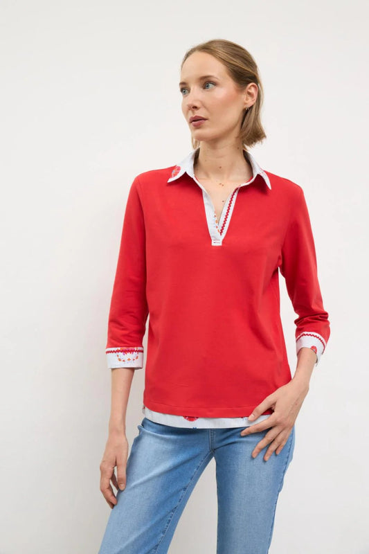 Sura Red BlouseTopsPosh Boutique