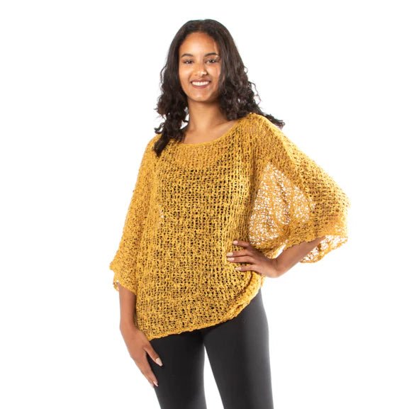 Suzie Blue Golden Popcorn knit TopJacketsPosh Boutique