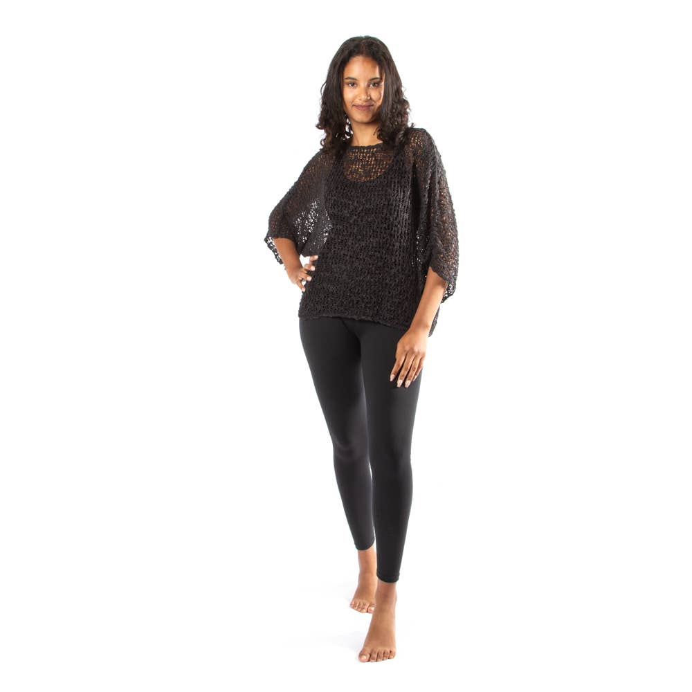 Suzie Blue Popcorn Knit TopScarvesPosh Boutique