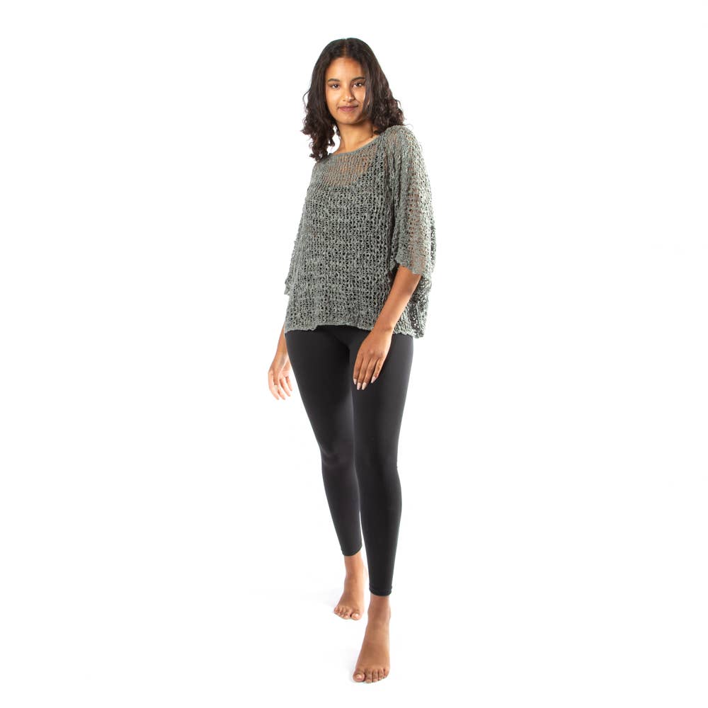 Suzie Blue Popcorn Knit TopScarvesPosh Boutique