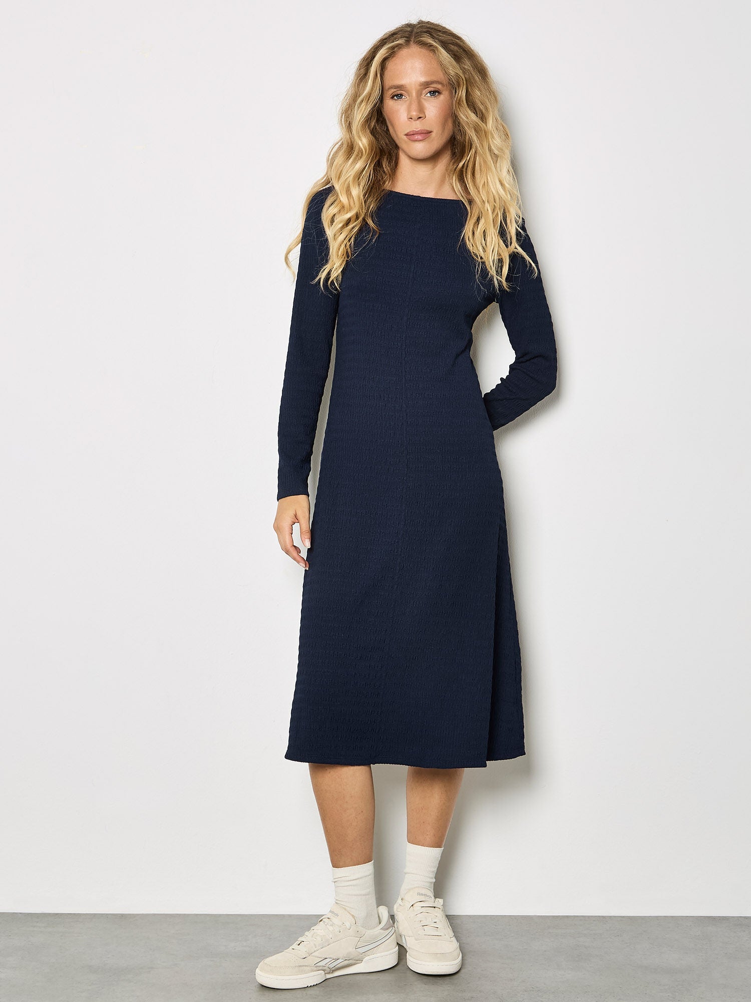 Textured A - Line Midi DressDressesPosh Boutique