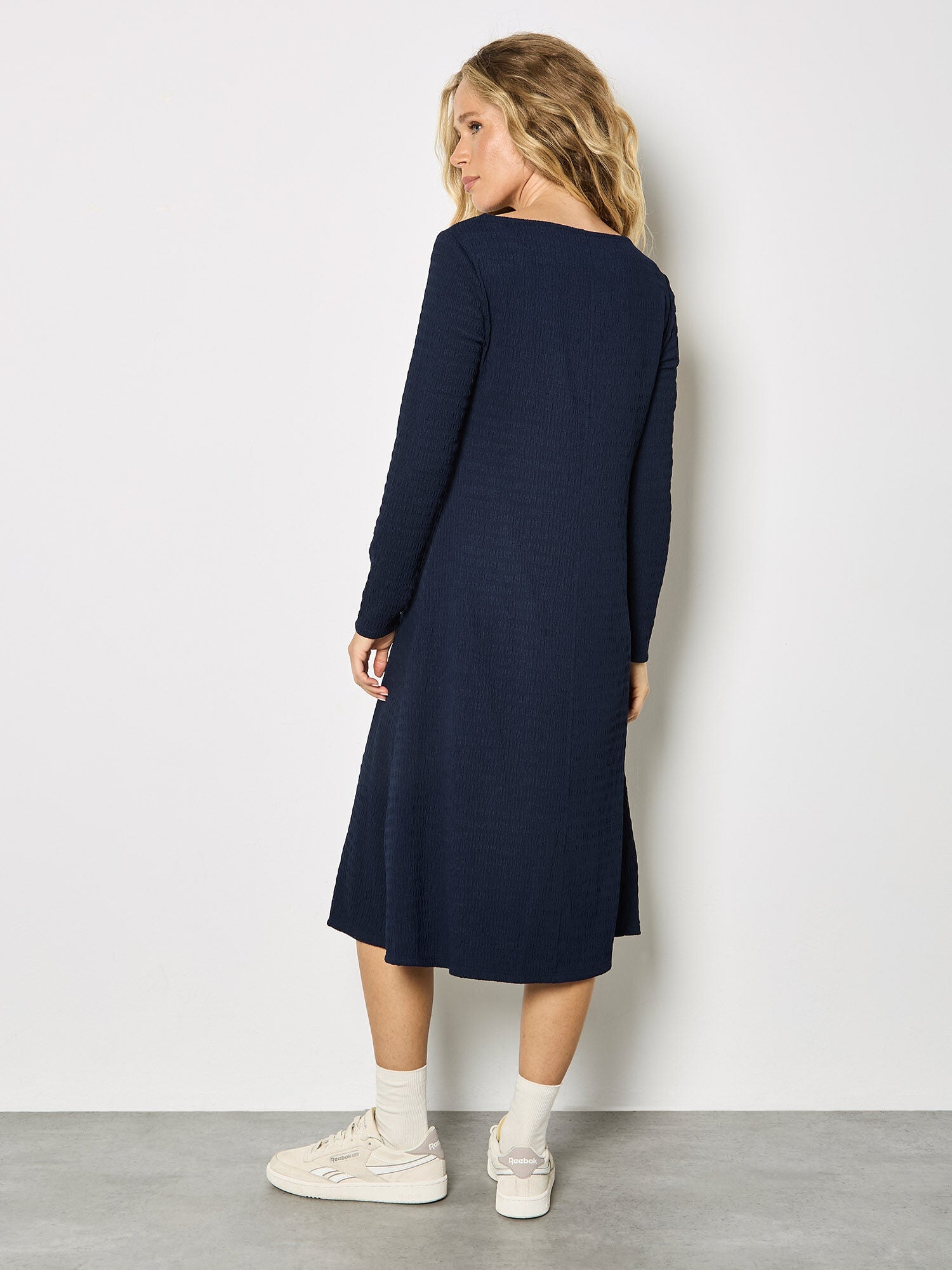 Textured A - Line Midi DressDressesPosh Boutique