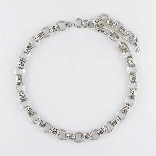 The Baroque Link Silver NecklacePosh Boutique