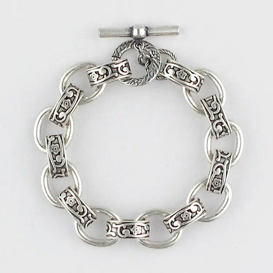 The Baroque Silver BraceletPosh Boutique