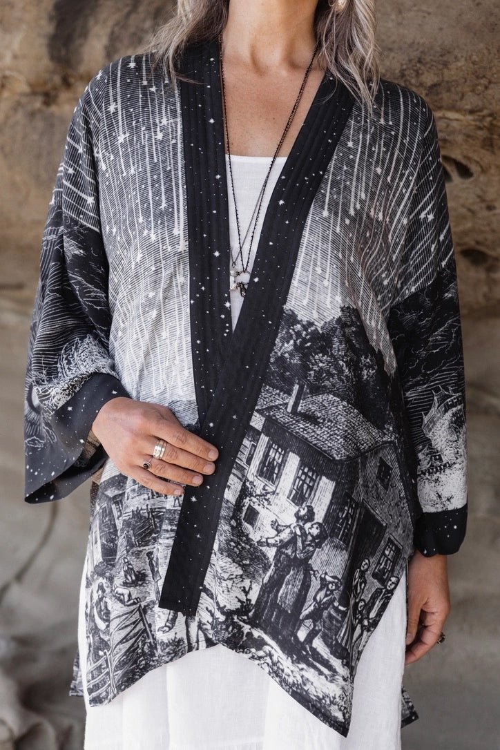 The Stargazer Matineé Duster with Celestial PrintJacketsPosh Boutique