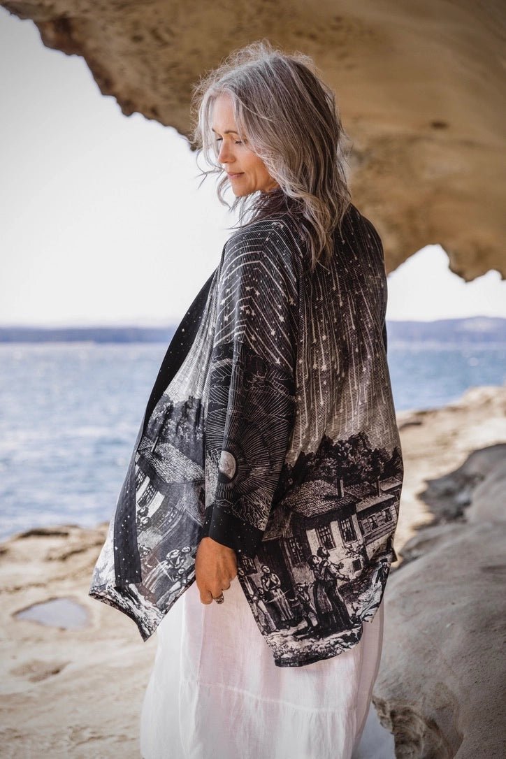 The Stargazer Matineé Duster with Celestial PrintJacketsPosh Boutique