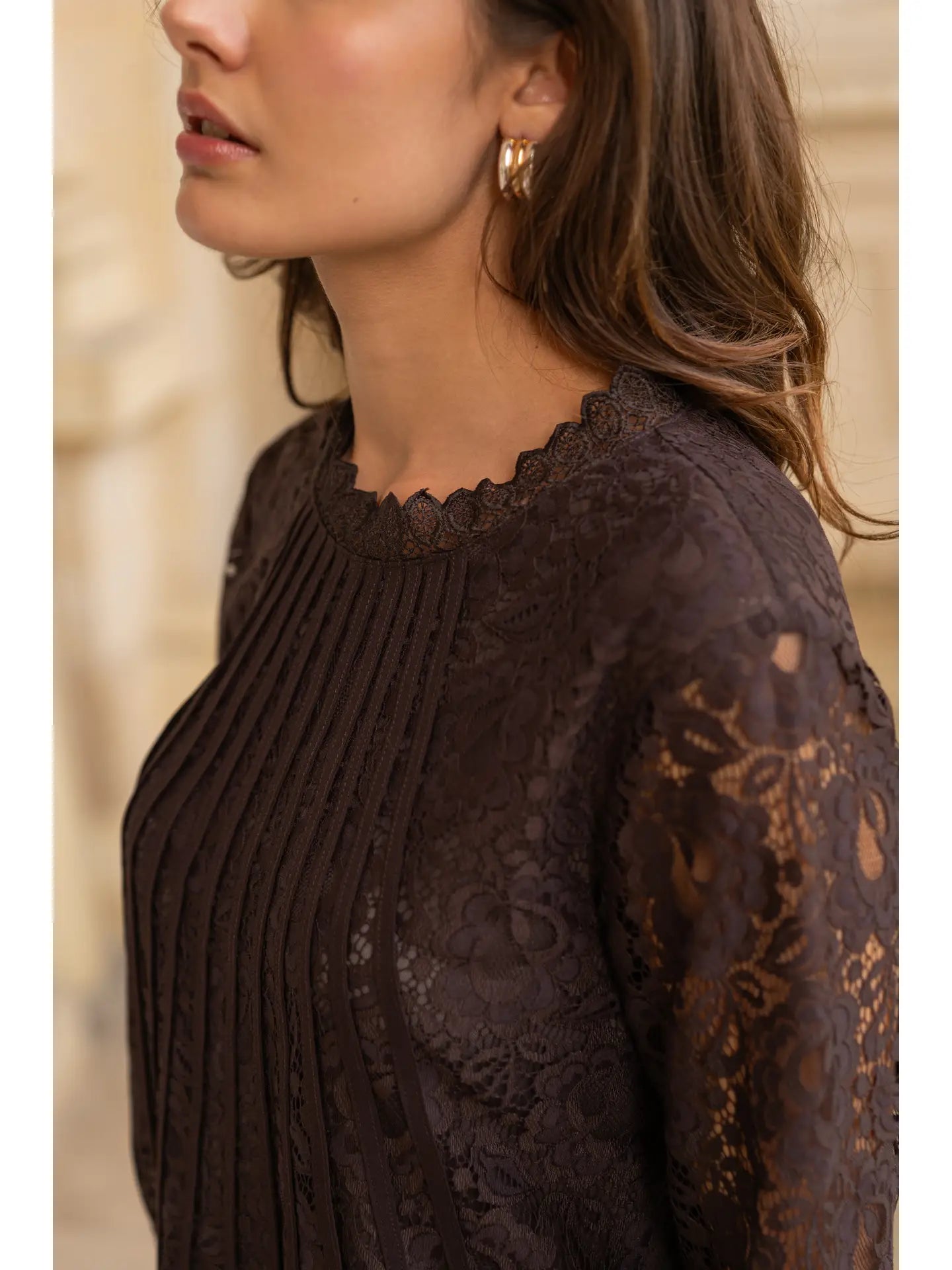 Tiffany Chocolate BlouseTopsPosh Boutique