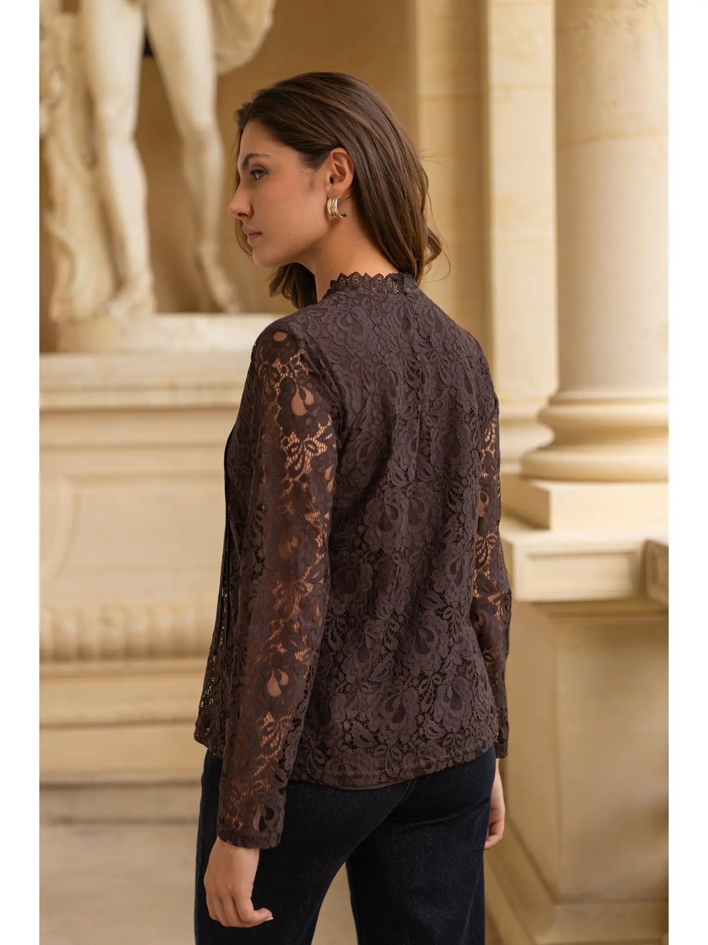 Tiffany Chocolate BlouseTopsPosh Boutique