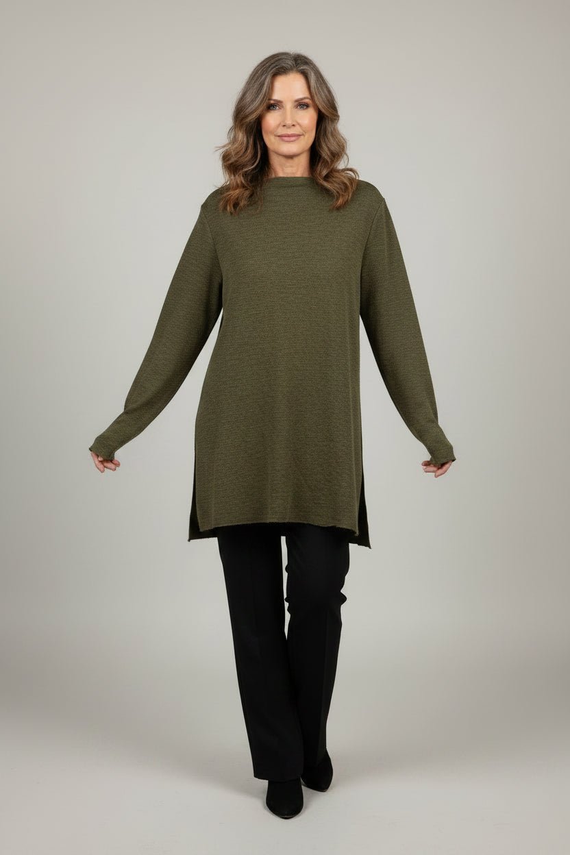 Tunic with High Neck and SlitTopsPosh Boutique
