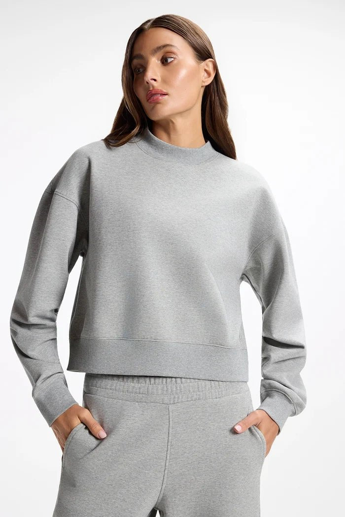 Ultrasoft Fleece Mock Neck Cropped SweatshirtSweatersPosh Boutique