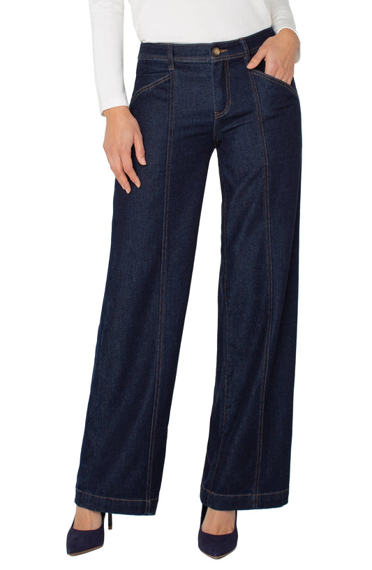 Wide Leg Denim Trouser