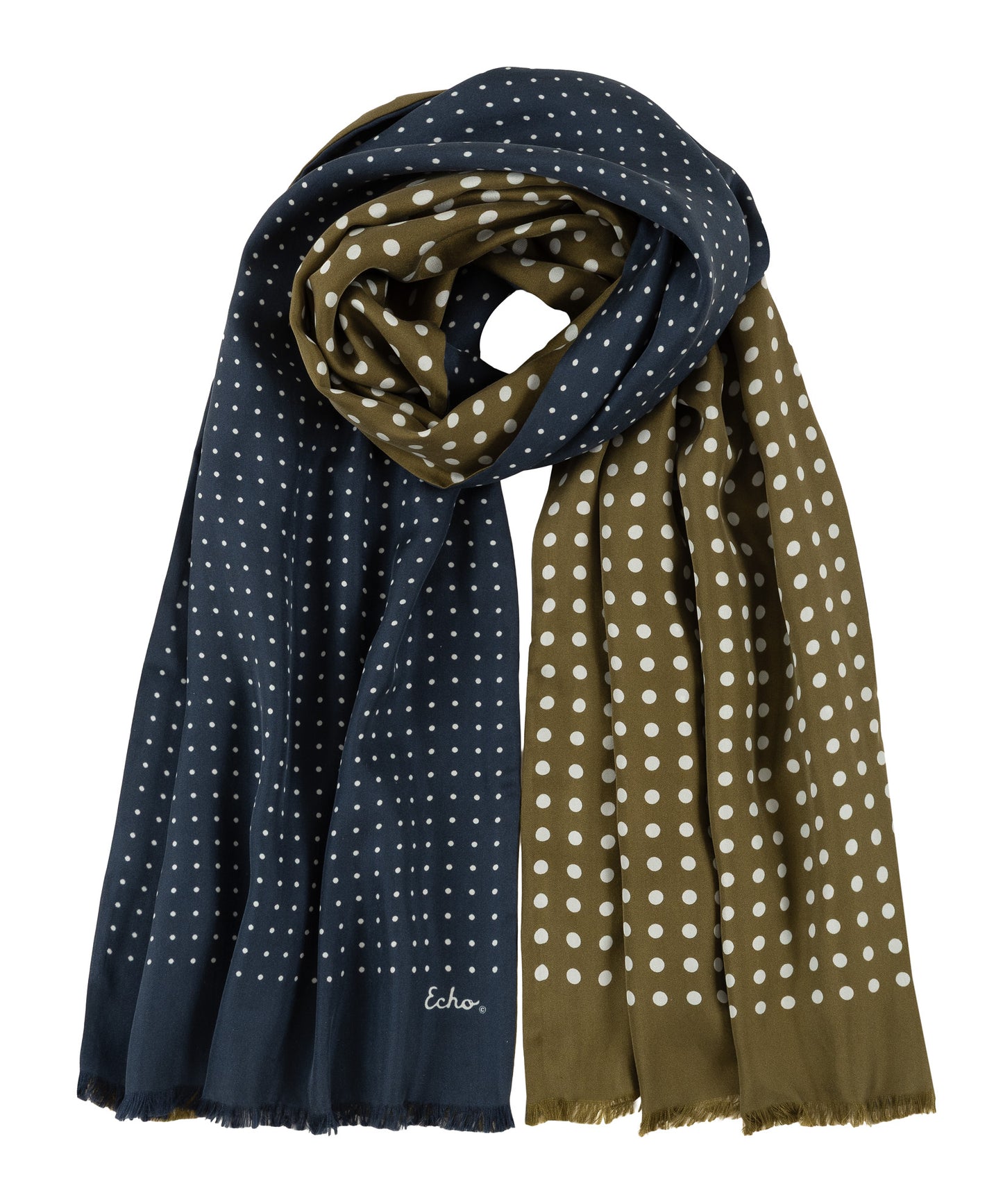 Tubular Silk Dot Scarf