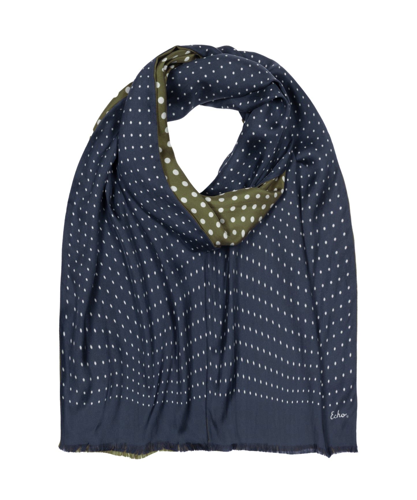 Tubular Silk Dot Scarf